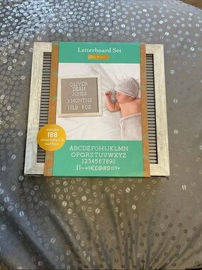 kate & milo Gray Felt Letterboard Set with White Letters